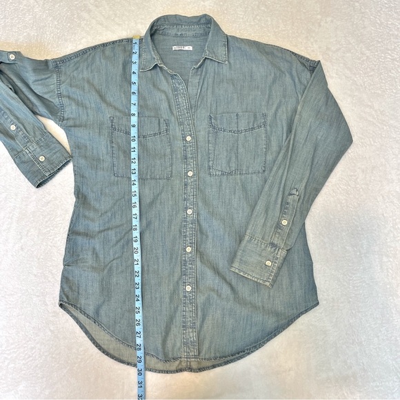 GAP Alexa Classic Casual Oversized Button Down Tunic Chambray Shirt Women's XS - Picture 9 of 9